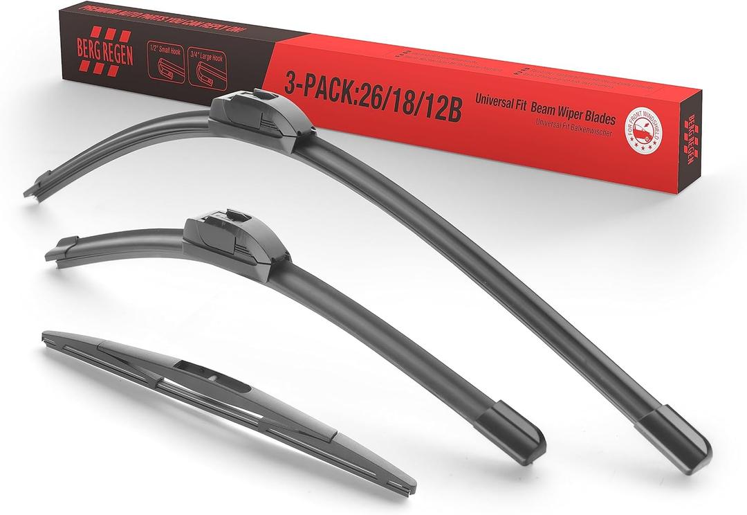 3 Wipers Windshield Wiper Blades Replacement for Nissan Murano/Acura RDX/Infiniti QX50 2021 2020 2019 2018 2017 OEM Quality WIper Blades J/U Hook Adapter-26"/18"/12" (26"+18"+12")