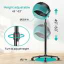 Hooded Hair Dryer, Professional Hood Dryer on Wheels, Standing Hair Dryer with Touch Controls, 3 Settings for Salon and Home Use, 1500W