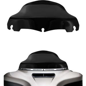 9" Motorcycle Windshield for Harley Street Glide/Electra Glide/Ultra Limited/Tri Glide FLHT FLHX FLHXS FLHTK 2014-2024, ABS Material Wave Windscreen, Replacement Black Fairing Deflector