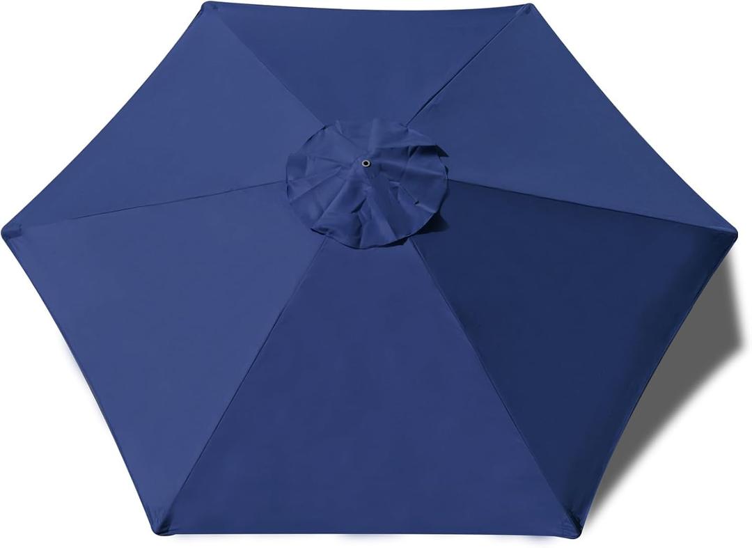 EliteShade USA 7.5FT Replacement Covers 6 Ribs Market Patio Umbrella Canopy Cover (CANOPY ONLY) (Navy Blue-8)