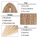 Leeven 30 Strands Double Ended Dreadlock Extensions 24 Inch Ombre Blonde Thin Synthetic Boho Dreads 3 Style Mixed Full Set Wool DE Wavy Curly Hippie Dreads Braid in Soft Viking Dread for Women Men