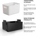 Easy Folding Storage Box, 30L Foldable with Handle Cargo Storage Area - Towels, Books, Fabrics, Office Woven Baskets, Baby Laundry Room, Toy or Car Luggage Storage Black (2 pieces)