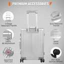 UrbanExplorer 24Inch All Aluminum Check In Luggage Heavy Duty Hard Shell Suitcases with Spinner Wheels, Zipperless Suitcase with TSA Lock, Large Luggage for Business Travel, Sliver