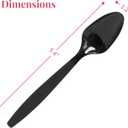 Prestee 300 Black Plastic Spoons Bulk - Durable Disposable Plastic Silverware Spoons - Heat-Resistant Spoon Cutlery - Heavy Duty Flatware Pack - Disposable Silverware Utensil Set for Hot and Cold Food
