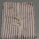 JELLYMONI 100% Natural Cotton 2pcs Striped Duvet Cover Sets, White Duvet Cover with Pink Stripes Pattern Printed Comforter Cover, with Zipper Closure & Corner Ties (Twin Size) (68"x90", Color 0902)