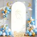 Ivory Arch Cover 6.6FT Spandex Fitted Wedding Arch Stand Covers Round Top Chiara Arch Covers Stretchy Backdrop Cover for Birthday Party Ceremony Banquet Decoration