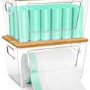 IDEATECH 2Pack Trash Bag Holder Dispenser, Stackable Storage Box Garbage Bags Container Organizer, Gallon Plastic Bags Holder for Kitchen, Pantry, Under Sink, Laundry Storage & Organization (2Pack) (2Pack - Front Open)