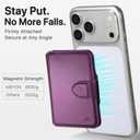 for MagSafe Wallet, Magnetic Phone Wallet RFID Blocking, Slim 5-8 Card Holder with Cash Slot & Clear ID Window, Minimalist Mag Safe Wallets for iPhone 17/16/15/14/13/12 Series, Amethyst Purple