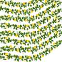 8 Pcs Artificial Lemon Flower Garland Vine, 56 Ft | Fake Yellow Lemon Vines Silk Flowers Hanging Floral Garlands Decoration for Room Wall, Flower Themed Party, Wedding Supplies