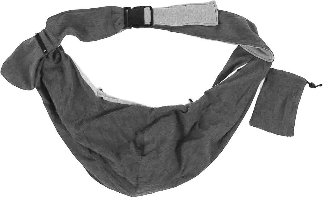 Pet Sling Carrier, Puppy Carrier Purse, Pet Sling Bag, Foldable Dog Sling Carrier Bag with Adjustable Strap, Travel Safety Harness for Small Dogs Cats , Dark Gray