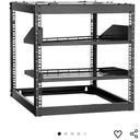 VEVOR 10U Server Rack, Open Frame Network Rack,4-Post Floor Standing or Wall Mounted, Includes 2PCS Vented 1U Rack Shelves & Mounting Hardware, Computer Wall Rack for 19" IT/AV Equipment