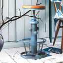 Topower Aged Steampunk Deco Industrial Round Bottom Adjustable Height Cafe Coffee Retro Vintage Fire Hydrant Design Pub Kitchen Counter Bar Stool (Antique Blue, Wooden Top), Height: 24 Inches, Diameter: 13 Inches
