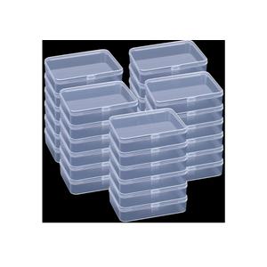 Tuanse 24  Pcs Clear Plastic Beads Storage Containers Box with Lids Multiple Sizes Storage Square Containers for Jewelry Beads Craft Supplies(4.1 x 3 x 1 Inch)