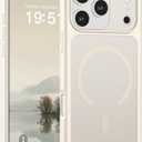 SUPFINE Magnetic for iPhone 17 Pro Max Case (Compatible with MagSafe)(Military Grade Drop Protection)(Camera Protection) Translucent Matte Shockproof Phone Cover 2025,Antique White