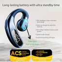 Single Ear Bluetooth 5.5 Earbud-F80(Blue), ENC Noise Cancellation Mic, Hi-Fi Sound, Long Battery with Smart Display, Breathing Light, for Android/iPhone