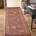 Liora Manne Carmel Indoor/Outdoor Power Loomed Synthetic Blend Low Profile Area Rug - Transitional Border Garden Nature Decorative (Dragonfly Chili) (1'11" x 4'11") (1'11" x 4'11" (Runner))