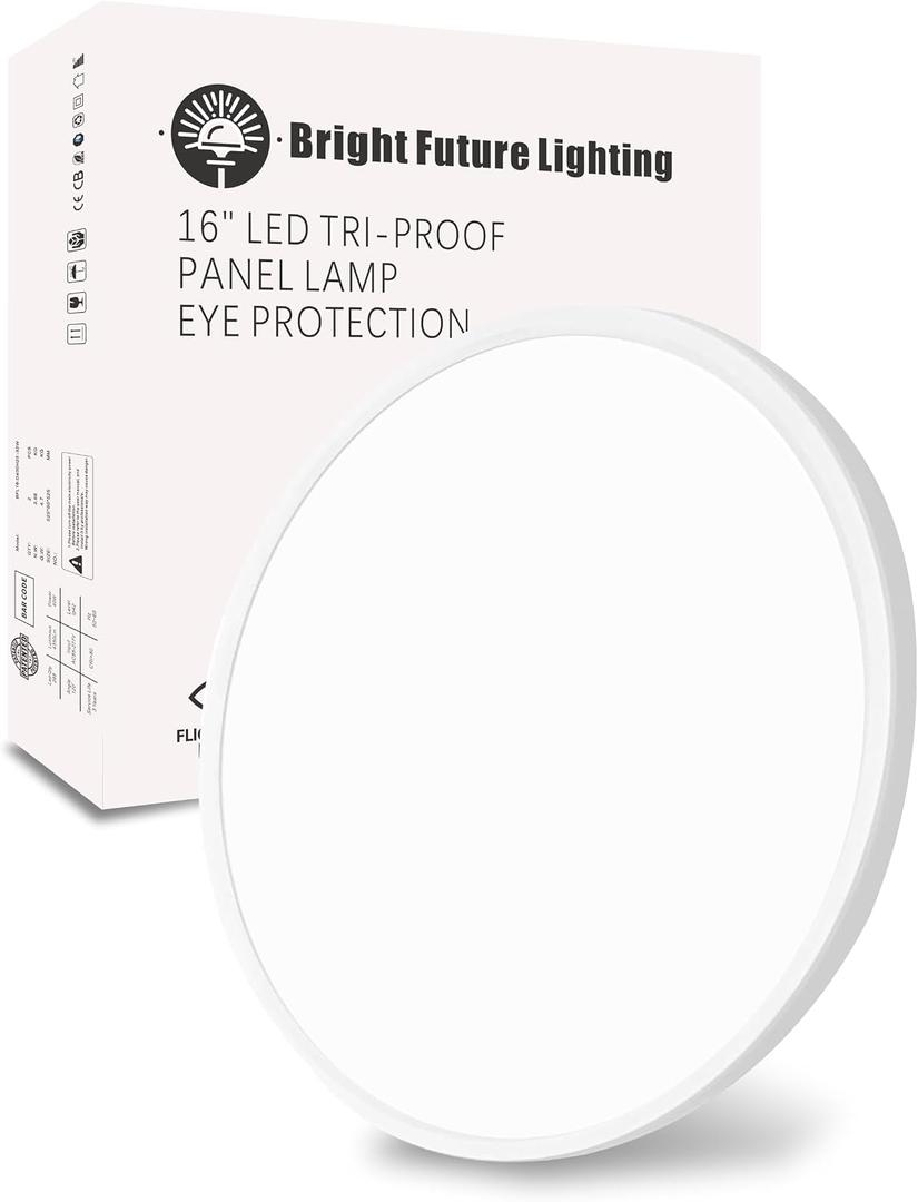 1pack 16 Inch Flush Mount Ceiling Light, 32w Led Ceiling Light, 3000k/4000k/6000k Selectable 3480lm Ceiling Lights, Super Slim Led Light Fixture for Bedroom Kitchen Living Dining Room Office