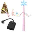 Relaxweex Magic Christmas Wand Wireless Remote Control Outlet, Christmas Tree Wand Lights Controller Xmas Decoration Outdoor Indoor Turn on Off Switch Kit with 100 Ft Range(Two 3-pin Plugs,Pink)