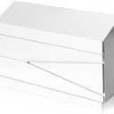 Ydocabinit Wall Mount Mailbox, Large Capacity Mailbox for House, Galvanized Steel Rust-Proof Metal Post Box Drop， Mailboxes for Outside, 15.74"×9.84"×4.33", White Modern Sleek Style