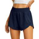 CAMPSNAIL Running Shorts for Women - 3" Athletic High Waist Quick Dry with Liner Zipper Pockets for Workout Gym (M)