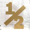 MADENG Wooden Half Birthday Decoration - Standing Half Birthday Table Decor, Boys and Girls Six Months Party Decor, 1/2 Photo Prop Cake Smash