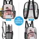 Busiuw Clear Backpack for Stadium Events Clear Backpack 12x12x6 with Front Pocket for Concert Sport Fashion Women Backpack Events Work Travel