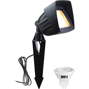 LED Flood Light Outdoor Low Voltage12V, Replaceable 3W MR11 LED Bulb Warm White 2700K-3000K, Weatherproof for Garden Yard Landscape Lighting for Walls, Trees, Plants, Signs, Security Light