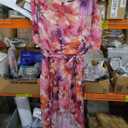 Jessica Howard Womens Floral Hi-lo Midi Dress  Short Sleeve Chiffon Lurex Cocktail Gown (8, Pink)