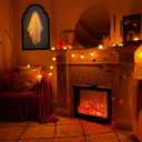 Halloween Hologram Ghost Mirror with Creepy Eyes Night Light,Halloween Ghostmirror Spooky Halloween Haunted House Decor,Black Wood Frame (S)