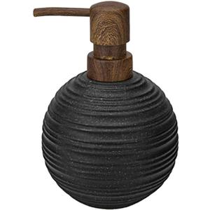 1pcs Hand Soap Dispenser Set, Sandstone Textured Resin Liquid Soap Dispenser for Bathroom Countertop, Heavy & Sturdy Dish Wash Soap Dispenser for Kitchen, Matte Black