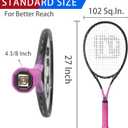 Adults Tennis Racket 2 Pack, Durable 27 Inch Coupled Tennis Racquet Light-Weight, Pre-Strung and Regrip, Suitable for Beginners to Intermediate Players