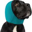 Dog Calming Hoodie - No Shake Ear Wraps for Dogs, Water Resistant Ear Cover Anxiety Relief, Noise Protection Ears Muffs for Firework, Grooming, Thunderstorms, Swimming, Bathing, Turquoise S