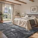 5x7 Ft Area Rugs for Living Room, Grey Plush Fluffy Shaggy Bedroom Rugs Non-Slip, Ultra Soft Carpet for Nursery Kids PlayRoom Dorm Office Indoor