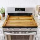 SpaceAid Noodle Board Stove Kitchen Cover with Handles, Top Covers for Gas Burners and Electric Stove, Oven Decor Accessories Wood Tray for Countertop, Natural Acacia