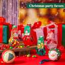 Tessco for you 48 Pcs Christmas Fillable Light Bulb Ornaments, 3.4 oz 100 ml Clear Plastic Light Bulb Jars with Cards & String for DIY Crafts, Candy, Juice, Xmas Tree Decoration, Party Favors