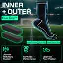 Lux Dual Grip Socks - Soccer Grip Socks for Men and Women. GripArray Performance & Comfort (Medium, White)