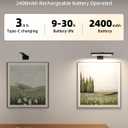 EZVALO Picture Light for Wall, Rechargeable 2400mAh Battery Lights Wireless Remote, 3 Color & Dimmable Magnetic 8'' LED Lights Display for Painting, Living Room, Gallery, Bedroom, Dashboard(Black-3P)