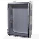 ABS Electrical Junction Box, Ventilated Design, Cable Grommets, IP65 Waterproof Enclosure, Indoor/Outdoor Use with Mounting Panel.. (Clear Cover, 17.7"x13.7"x7.9")