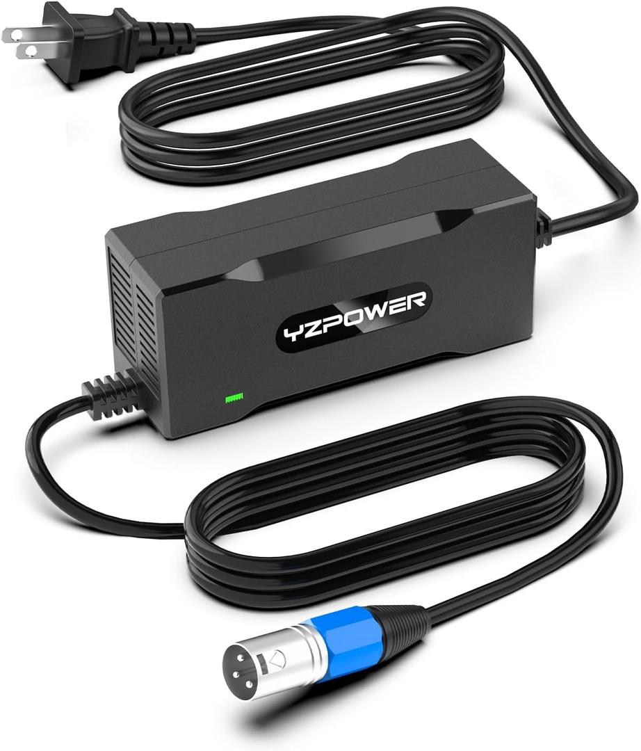 54.6V 2A Electric Bike Charger, 48V Lithium Battery Charger with Turbo Cooling Fan & Overheat Protection | Fast Charging Power Adapter for E-Bike/Scooter | 3-Pin XLR Connector