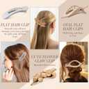 Canlierr 12 Pcs Flat Hair Clips for Women 3 Styles French Flat Claw Clips Strong Hold for Thick Thin Long Short Hair Accessories Plastic Non-slip Secure for Daily Wedding Party(Lovely Morandi)