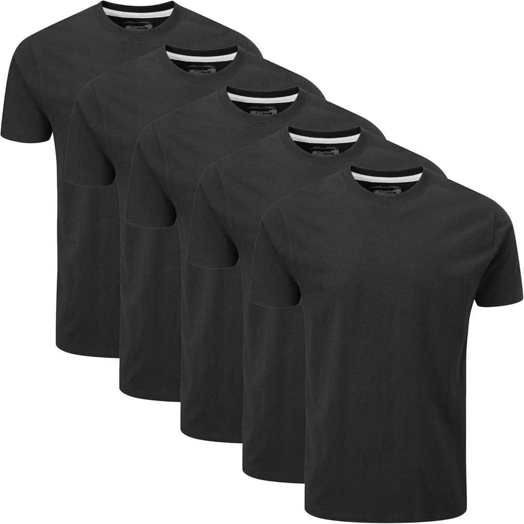 Charles Wilson Men's 5 Pack Crew Neck T-Shirt L