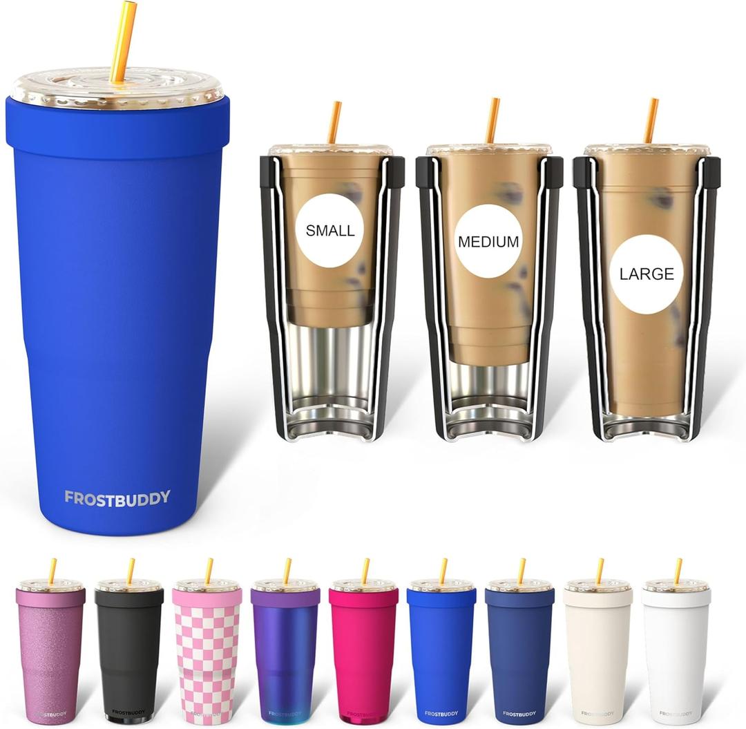 Frost Buddy Togo Buddy 30 oz Stainless Steel Vacuum Insulated Tumbler To Go Coffee Cup  Iced Coffee Cups, Iced Coffee Sleeve, Travel Mug, Thermal Cup for Hot & Cold Drinks, Dunkin Cup (Royal Blue)
