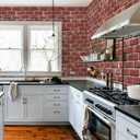 Red Brick Wallpaper Peel and Stick Contact Paper for Wall Faux 3D Brick Self Adhesive Contact Paper Rustic Removable Wallpaper for Fireplace Kitchen Bedroom Bathroom Waterproof 17.3inW 78.7inL