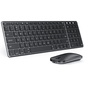 seenda Bluetooth Keyboard and Mouse Combo for Mac, SKM642 Rechargeable Slim Wireless Keyboard Mouse Compact, 3 MultiDevice Connection, Compatible for Mac, MacBook Pro/Air, iPad, Black Gray