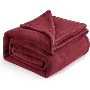 Bedsure Fleece Blankets King Size Burgundy - Bed Blanket Soft Lightweight Plush Cozy Fuzzy Luxury Microfiber, 108x90 inches (Red)