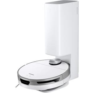 SAMSUNG Jet Bot+ Robot Vacuum Cleaner w/ Clean Station, Automatic Emptying, Precision Cleaning, 5-Layer Filter, Intelligent Power Control for Hardwood Floors, Carpets, Area Rugs, VR30T85513W/AA, White