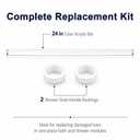 Acrylic Shower Bar Replacement - 24 Inch Clear Rod with 2 Grab Handle Bushings, Plastic Dowels for One-Piece Bath Module Repair and DIY Projects-Clear-1 Rod