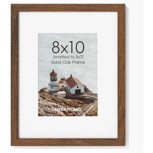 10x12 Wooden Photo Frame with 8x10 Mat Glass Front Wall and Desktop Display Picture Frame