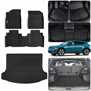 SANBAN-AXE Floor Mats & Trunk Mat for 2025 Jeep Wagoneer S 4xe EV with Backrest Mat TPE All Weather Protection Car Floor Liners with Cargo Liners Accessories
