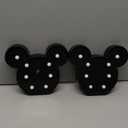 Black Mouse Decor, Battery Powered Night Light for Kids, Birthday Decorations, Kids Room Decor for Bedroom, Wall Decorations, 2 count